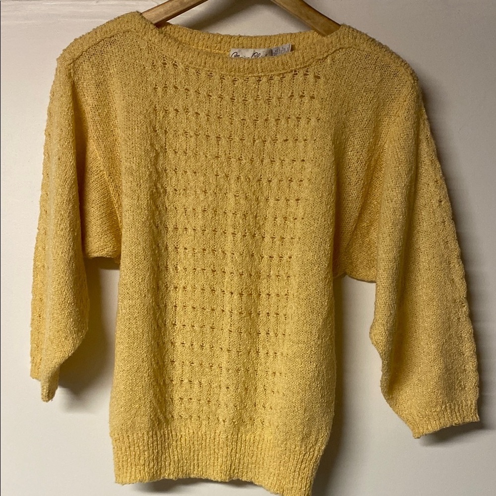 Vintage Marisa Christina Yellow Knit Sweater